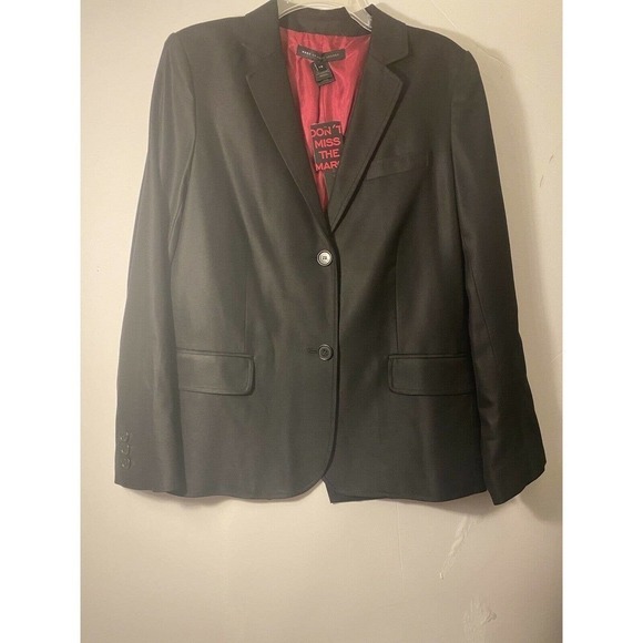 Marc by MARC JACOBS Two Button Wool Blend Blazer Casual Business Size 10 Black - Picture 4 of 11